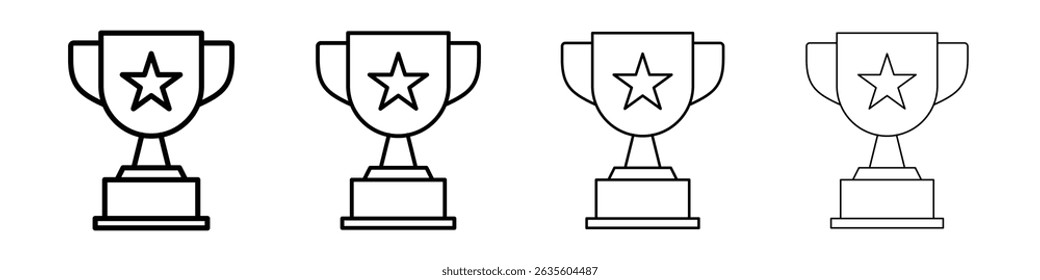 Trophy cup with star icon Flat illustration sign