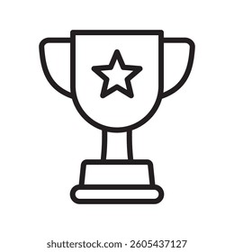 Trophy cup with star icon, winner cup, victory cup icon.