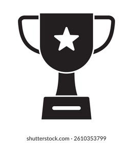 Trophy cup with star icon, winner cup, victory cup icon.