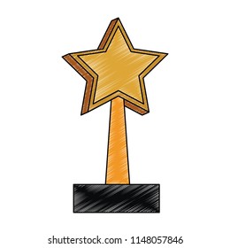 Trophy cup star shape scribble