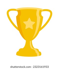 Trophy Cup With Star Vector Illustration
