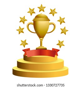 Trophy cup with stars
