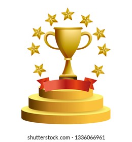 Trophy cup with stars