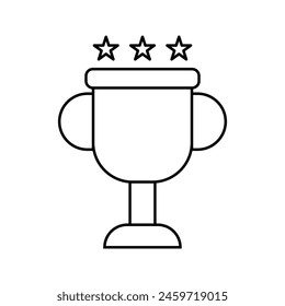 Trophy cup with stars, illustration of champion and leadership icon vector