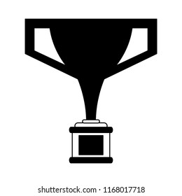 Trophy cup symbol in black and white