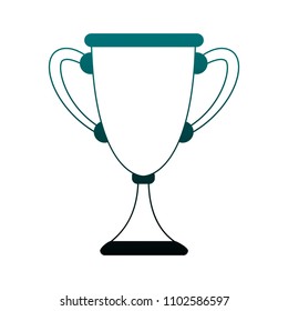 Trophy cup symbol in blue lines