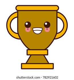 Trophy cup symbol cute kawaii cartoon