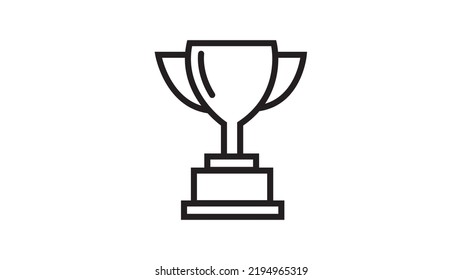 Trophy cup symbol. First place.
Minimalistic hipster cup. Trophy cup icon. Black Cup isolated on white background. 