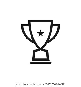 Trophy cup symbol icon vector on white background.