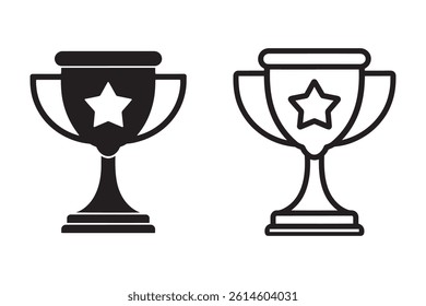 trophy cup symbol icon vector.