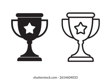 trophy cup symbol icon vector.