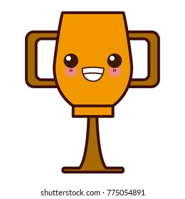 Trophy cup symbol kawaii cute cartoon