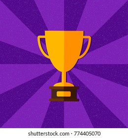 Trophy Cup Symbol On Bright Background, Vector