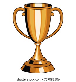 Trophy cup symbol pop art icon vector illustration graphic