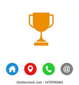 Trophy cup symbol vector icon 