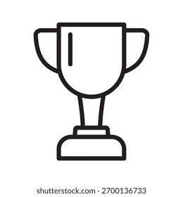 Icono de línea fina de la Copa Trophy: logro, victoria y símbolo de premio