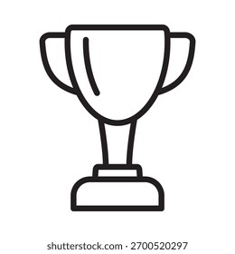 Icono de línea fina de la Copa Trophy: símbolo de victoria, éxito y logro