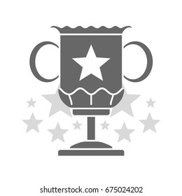 Trophy cup in trendy flat style icon. Champion cup icon. Simple winner symbol. Vector illustration isolated on white background.