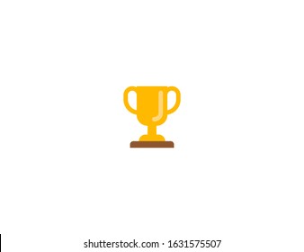 Trophy cup vector flat icon. Isolated winner award, gold trophy emoji illustration 