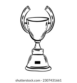 Trophy Cup Vector Flat Icon with number one