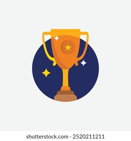 Trophy Cup Vector Flat Icon on white background