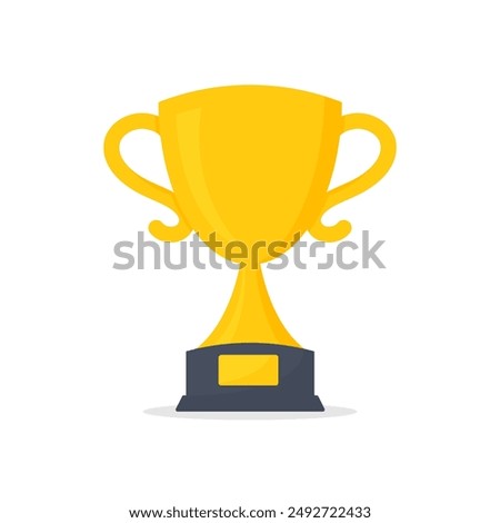 Trophy cup vector icon. Trophy cup, award, vector icon. Champion cup winner trophy award