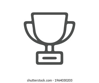 Trophy cup vector icon eps 10. Simple winner symbol. Black illustration isolated on white background.