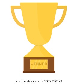 Trophy cup, vector icon illustration flat design