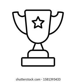 Trophy cup vector icon.  vector illustration. editable trophy cup icon. Simple winner symbol