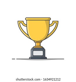 Trophy Cup Vector Icon Illustration. Winner Award Icon