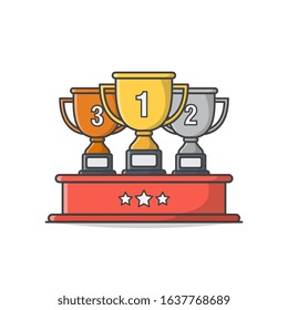Trophy Cup Vector Icon Illustration. Winner Award Icon