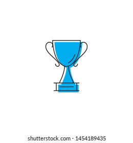 Trophy cup vector icon isolated on white background