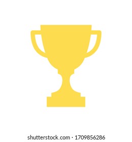 Trophy cup vector icon isolated on white background. Simple winner symbol. 