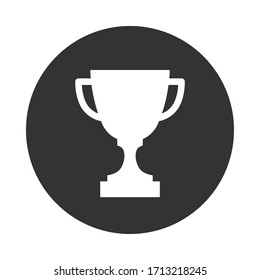 Trophy cup vector icon isolated on white background. Simple winner symbol. 