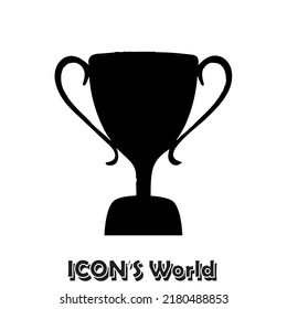 Trophy cup vector icon isolated on white background. Simple winner symbol.