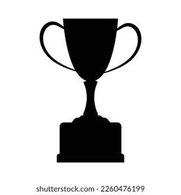 Trophy cup vector icon isolated on white background. Simple winner symbol. 