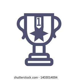 Trophy cup vector icon- vector sign