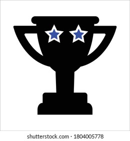 Trophy cup vector icon  Simple winner symbol
