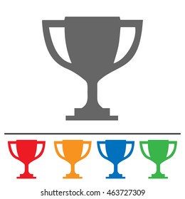 Trophy cup vector icon. Simple isolated set.