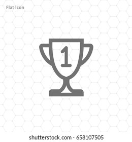Trophy cup vector icon. Simple winner symbol.
