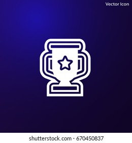 Trophy cup vector icon, simple winner symbol.