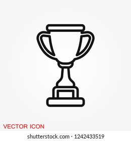 Trophy cup vector icon. Sport competition silhouette symbol.