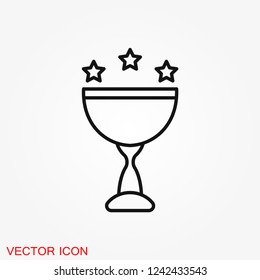 Trophy cup vector icon. Sport competition silhouette symbol.