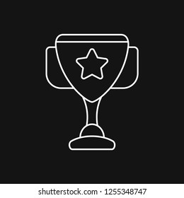 Trophy cup vector icon. Sport competition silhouette symbol.