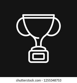 Trophy cup vector icon. Sport competition silhouette symbol.