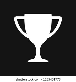 Trophy Cup Vector Icon. Sport Competition Silhouette Symbol.