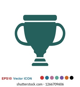 Trophy cup vector icon. Sport competition silhouette symbol.