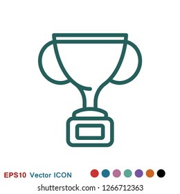 Trophy cup vector icon. Sport competition silhouette symbol.