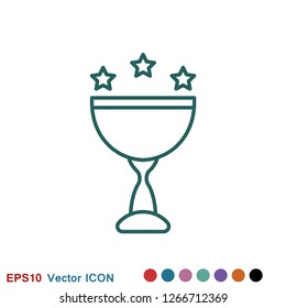 Trophy cup vector icon. Sport competition silhouette symbol.