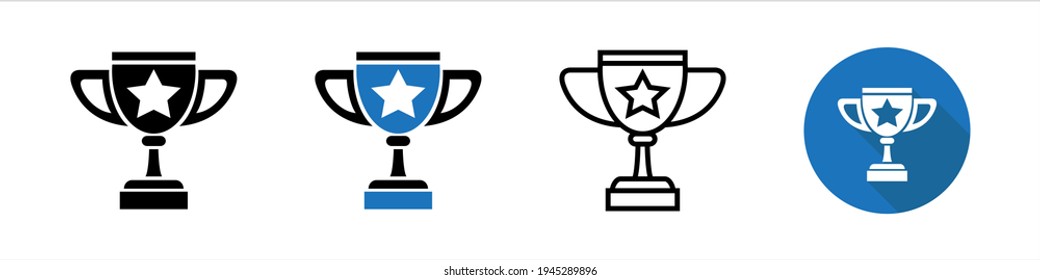 Diseño de símbolo de icono vectorial de copa trofeo